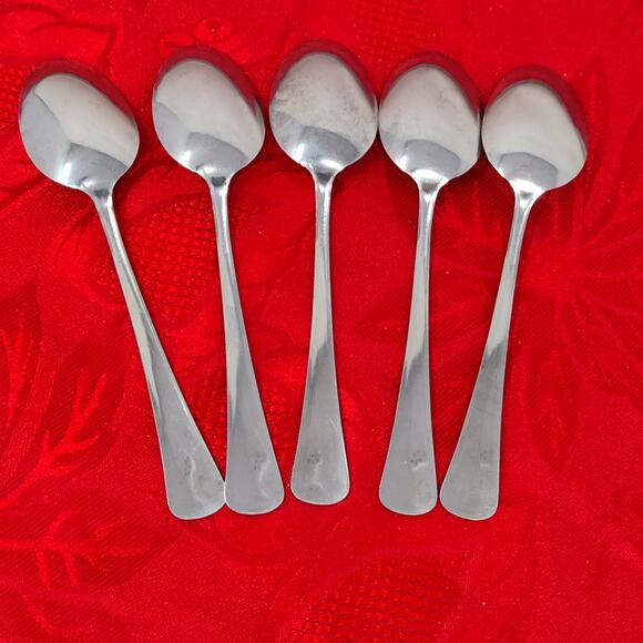 5X Tsp Oneida Oneidacraft Stainless Needlepoint Beaded Artistry Teaspoon - Picture 8 of 12
